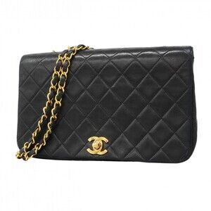 Chanel Matelassé Chain Shoulder Bag, Lambskin, Black, Women's